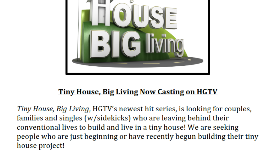 Tiny House / Big Living cast call